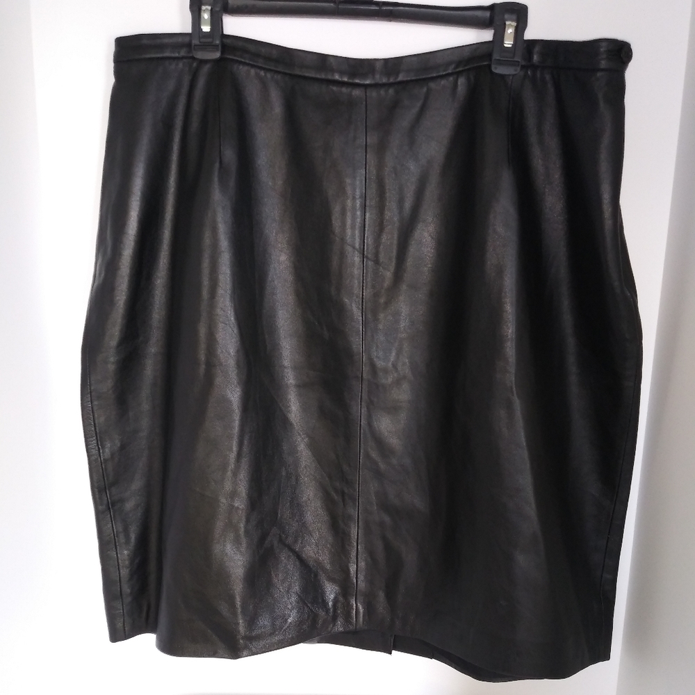 ELISABETH by Liz Claiborne (Petite) Leather Skirt - Picture 1 of 6